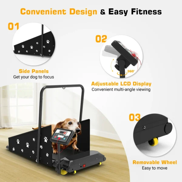 Hapycity Dog Treadmill, Indoor Pet Fitness Machine for Small & Medium Dogs, 265LB Capacity, LCD Display & Remote - Image 4